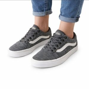 Vans Old Skool Gray Chambray Canvas Sneakers Women’s 8